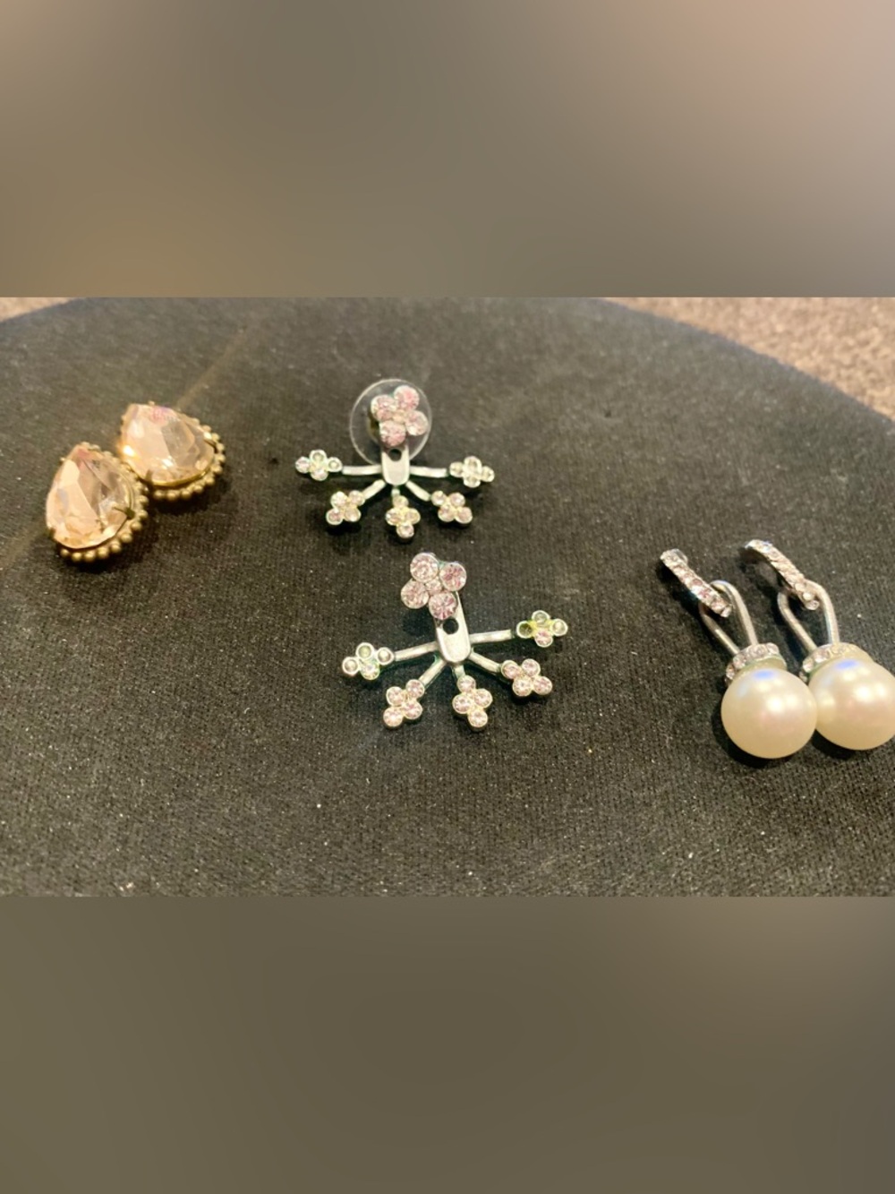 3 stylish Silver Stud Earrings - Elegant Women's Jewelry